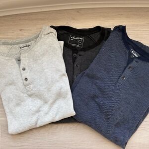 Express Gray Thermal Knit T-shirt Pack of 3